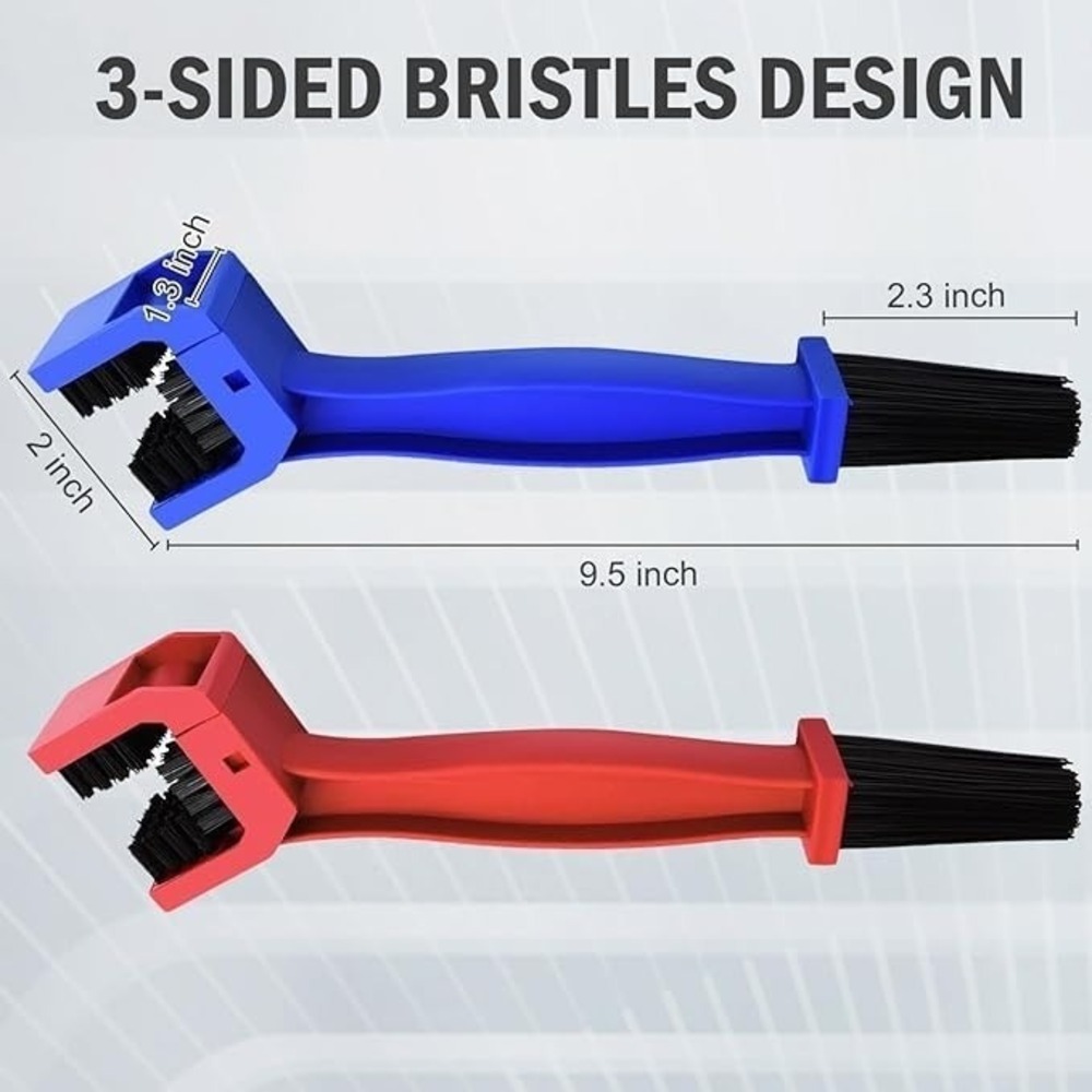 2 Pack Bicycle Chain Cleaner Brush‎ Scrubber Tool Blue Red
